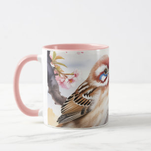 Fantasy Cute Chinese Bird Blossom Mug
