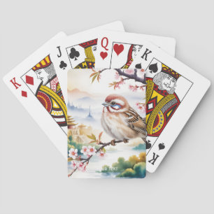 Fantasy Cute Chinese Bird Blossom Playing Cards