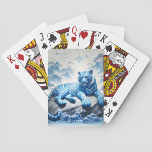 Fantasy Cute Chinese Blue Tiger Playing Cards