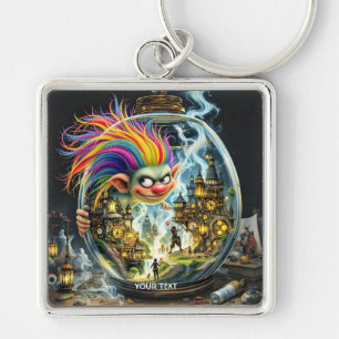 Fantasy Cute City Crafting Troll Key Ring