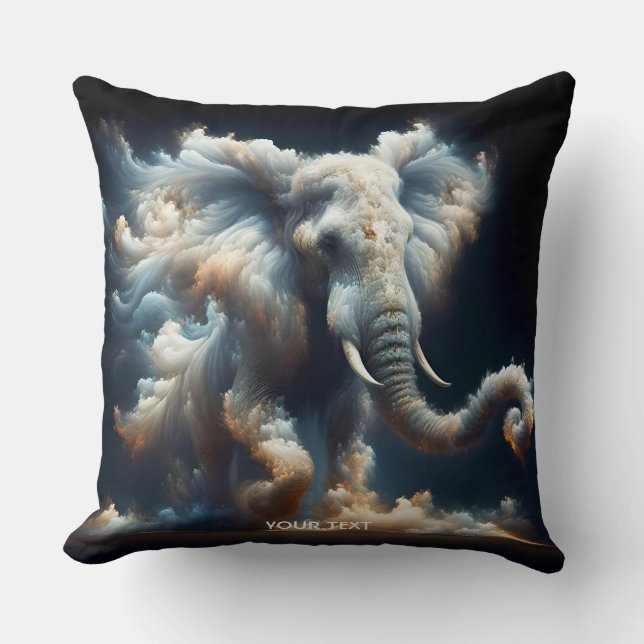 Fantasy Cute Clouds Elephant Smoke Cushion (Front)
