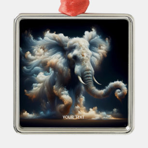Fantasy Cute Clouds Elephant Smoke Metal Ornament
