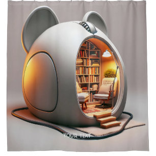 Fantasy Cute Computer Mouse House Shower Curtain