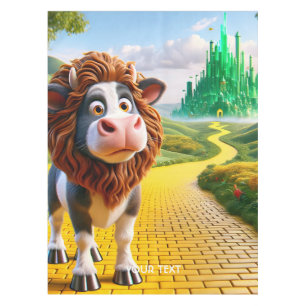 Fantasy Cute Cow Lion Road Tablecloth
