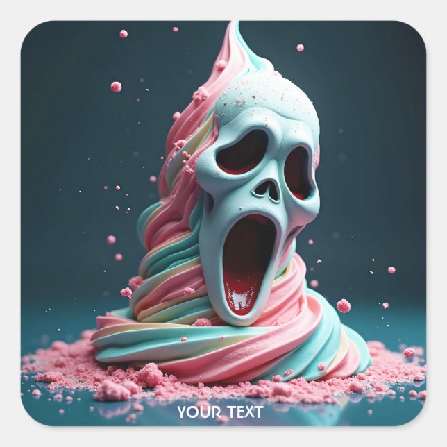 Fantasy Cute Cream Ice Surprise Square Sticker (Front)