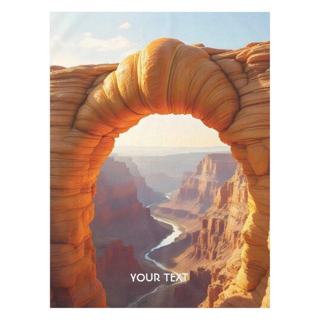 Fantasy Cute Croissant Arch Canyon Tablecloth (Front)