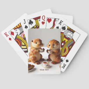 Fantasy Cute Croissants Otters Tea Playing Cards