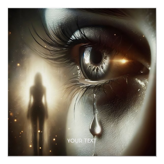 Fantasy Cute Crying Girl Eye Poster (Front)