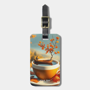 Fantasy Cute Cup Fishing Autumn Luggage Tag