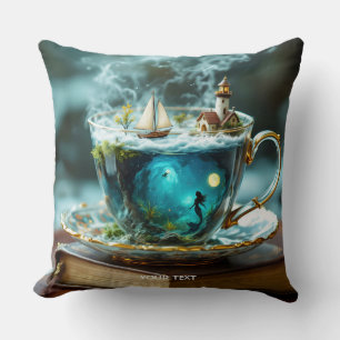 Fantasy Cute Cup Ocean Boat Cushion