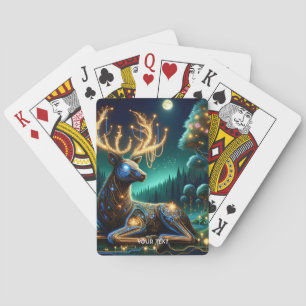 Fantasy Cute Cyber Stag Forest Playing Cards