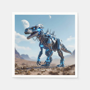Fantasy Cute Cyborg Dinosaur Desert Napkin