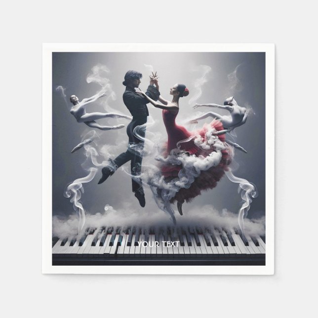 Fantasy Cute Dancer Ballerina Piano Napkin (Front)