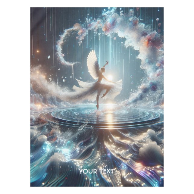 Fantasy Cute Dancer Water Reflection Tablecloth (Front)
