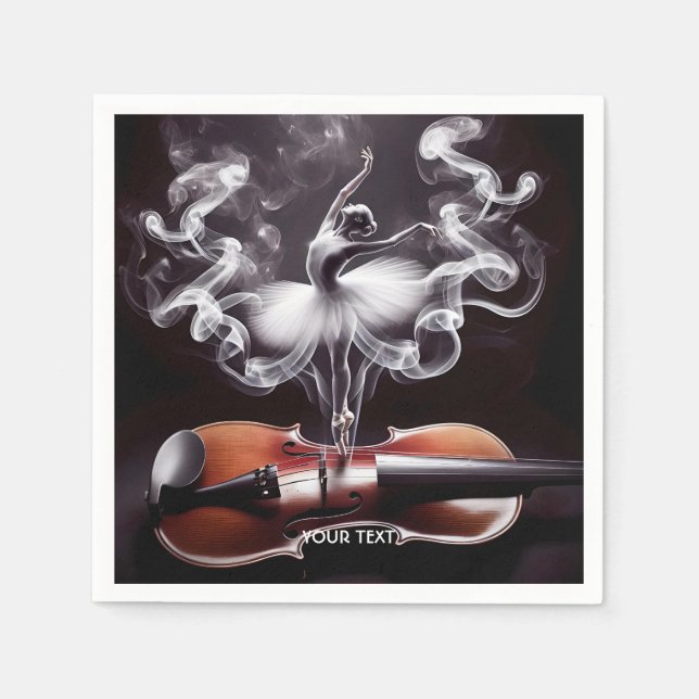 Fantasy Cute Dancing Ballerina  Violin Napkin (Front)