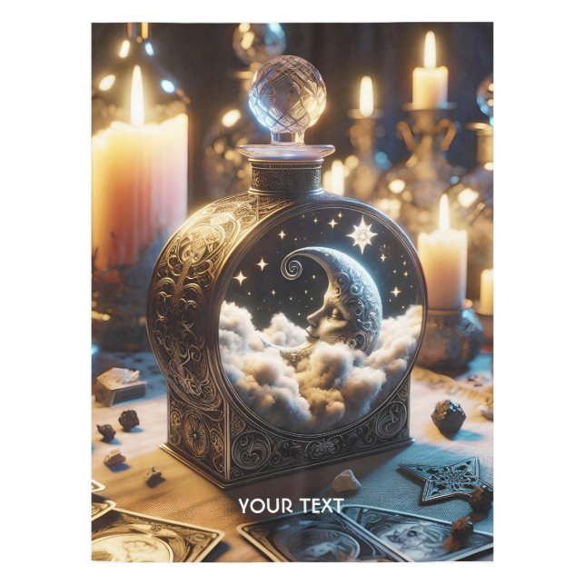 Fantasy Cute Decanter Moon Night Tablecloth (Front)