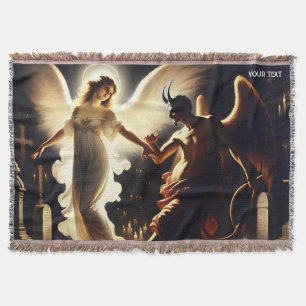 Fantasy Cute Demon Angel Dancing Throw Blanket