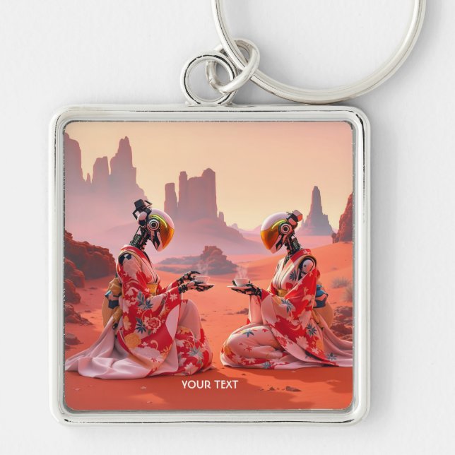 Fantasy Cute Desert Mars Tea Key Ring (Front)