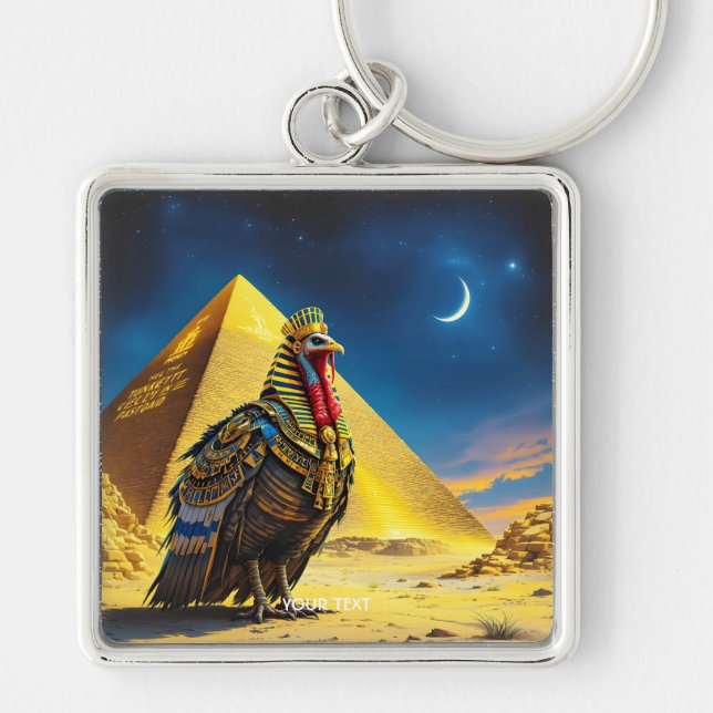 Fantasy Cute Desert Pharaoh Turkey Key Ring (Front)
