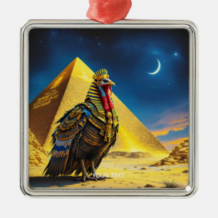 Fantasy Cute Desert Pharaoh Turkey Metal Ornament