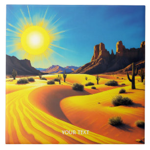 Fantasy Cute Desert Sands Rocks Ceramic Tile