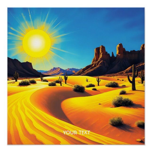 Fantasy Cute Desert Sands Rocks Poster (Front)