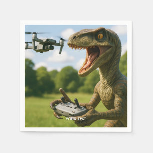 Fantasy Cute Dinosaur Drone Forest Napkin