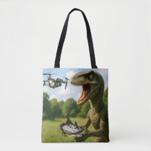 Fantasy Cute Dinosaur Drone Forest Tote Bag