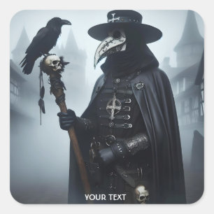 Fantasy Cute Doctor Raven Town Square Sticker