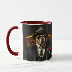 Fantasy Cute Dog Black Suit Mug