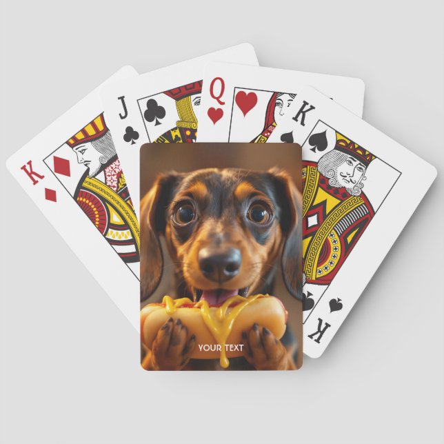 Fantasy Cute Dog Hot Dog Playing Cards (Back)