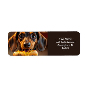 Fantasy Cute Dog Hot Dog Return Address Label
