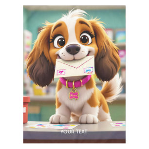 Fantasy Cute Dog Post Letter Tablecloth