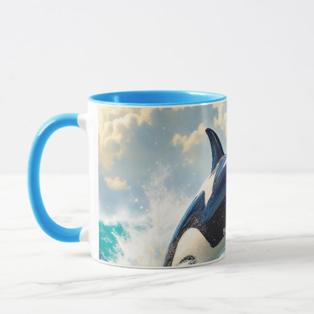 Fantasy Cute Dolphin Sea Clouds Mug (Left)