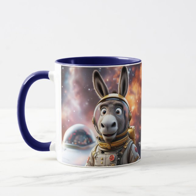Fantasy Cute Donkey Astronaut Space Mug (Left)