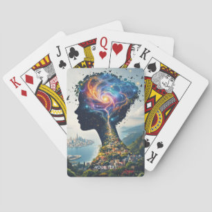 Fantasy Cute Double Exposition Girl Playing Cards