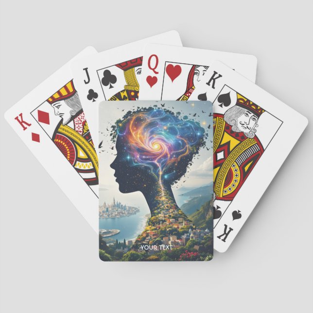 Fantasy Cute Double Exposition Girl Playing Cards (Back)