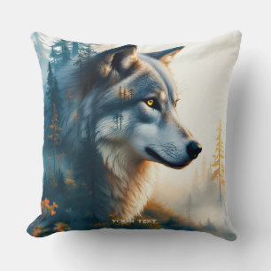 Fantasy Cute Double Exposition Wolf Cushion