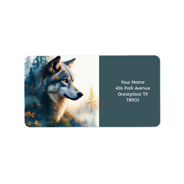 Fantasy Cute Double Exposition Wolf Label (Front)