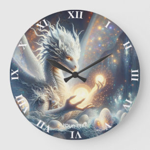 Fantasy Cute Dragon Light Eggs Large Clock