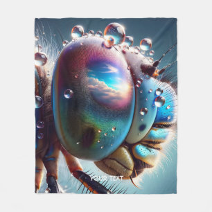 Fantasy Cute Dragonfly Macro Photo Fleece Blanket