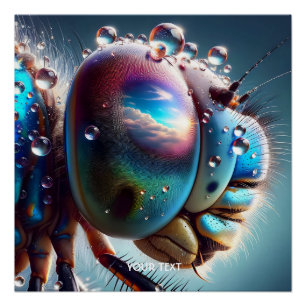 Fantasy Cute Dragonfly Macro Photo Poster