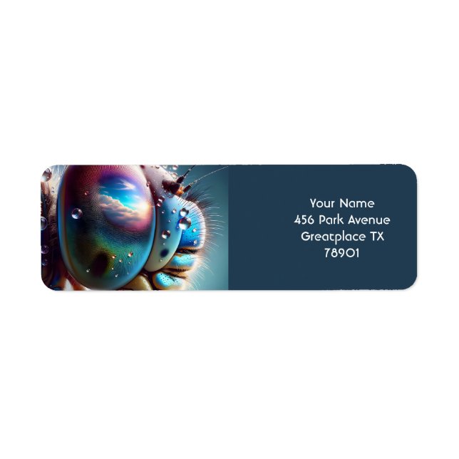 Fantasy Cute Dragonfly Macro Photo Return Address Label (Front)
