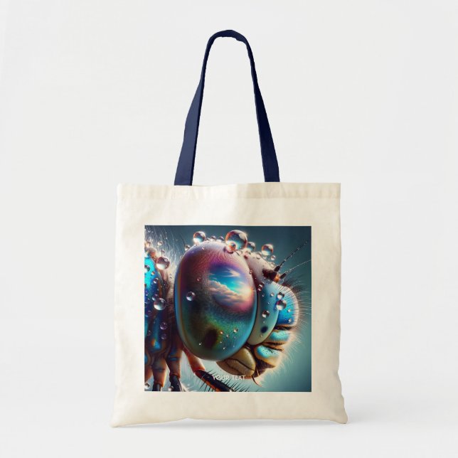 Fantasy Cute Dragonfly Macro Photo Tote Bag (Front)