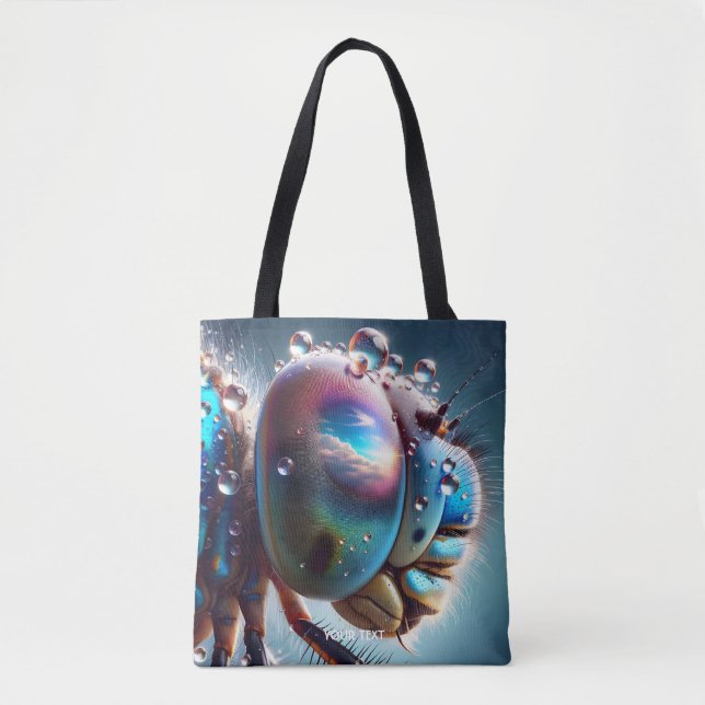 Fantasy Cute Dragonfly Macro Photo Tote Bag (Front)