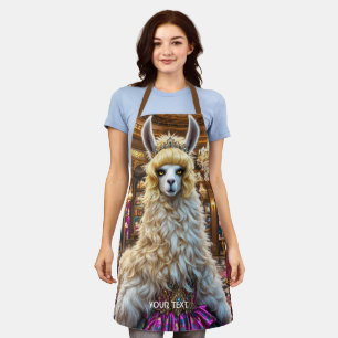 Fantasy Cute Drama Llama Queen Apron