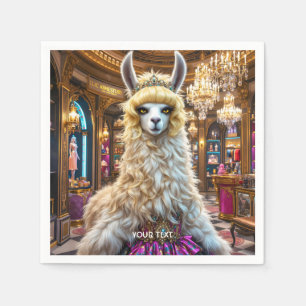 Fantasy Cute Drama Llama Queen Napkin
