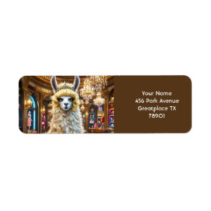 Fantasy Cute Drama Llama Queen Return Address Label