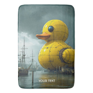 Fantasy Cute Duck War Ship Bath Mat