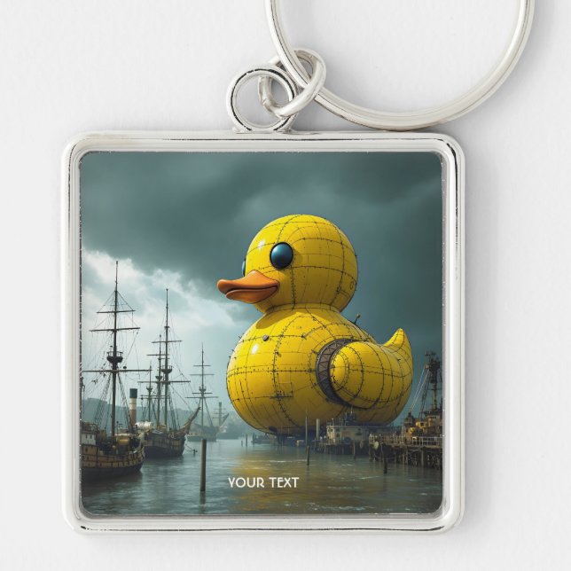 Fantasy Cute Duck War Ship Key Ring (Front)